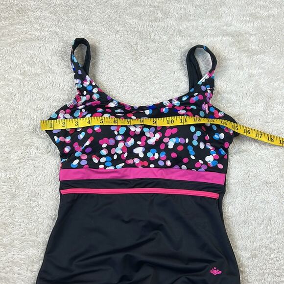 Aquabelle swimsuits for all polka dot and black one piece suit, size 8 - Picture 5 of 8
